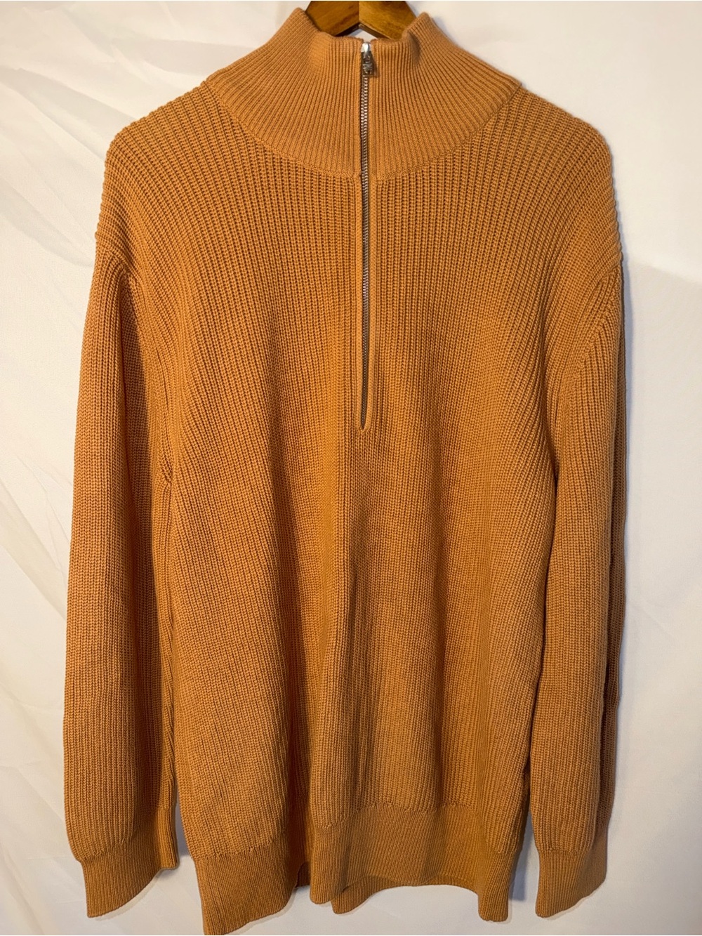Closed organic cotton half-zip ribbed sweater Mustard Yellow XL